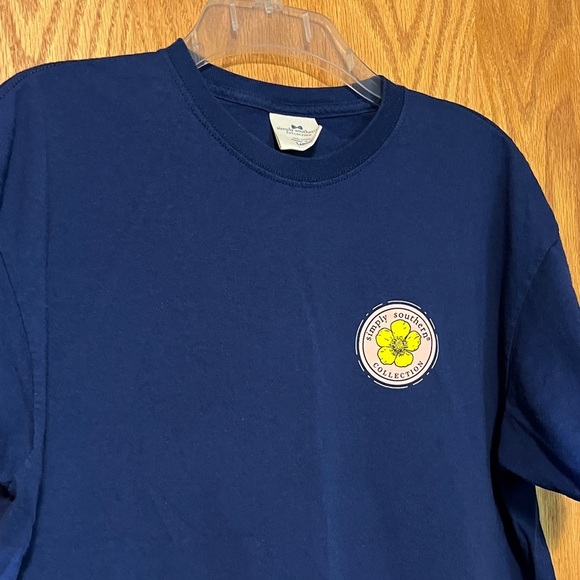Simply Southern Navy Tee with Yellow Emblem - Picture 6 of 8